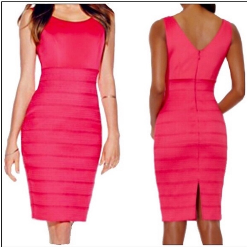 New York & Company Fuchsia Pink Midi Bandage Dress